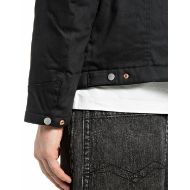 Picture of REPLAY MEN'S SHORT WAXED TWILL ZIP JACKET BLACK 6