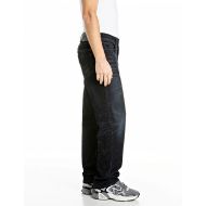 Picture of REPLAY MEN'S BWAII RELAXED-FIT BLUE FLOCK STRETCH DENIM JEANS DARK BLUE 2