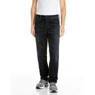 Picture of REPLAY MEN'S BWAII RELAXED-FIT BLUE FLOCK STRETCH DENIM JEANS DARK BLUE 1