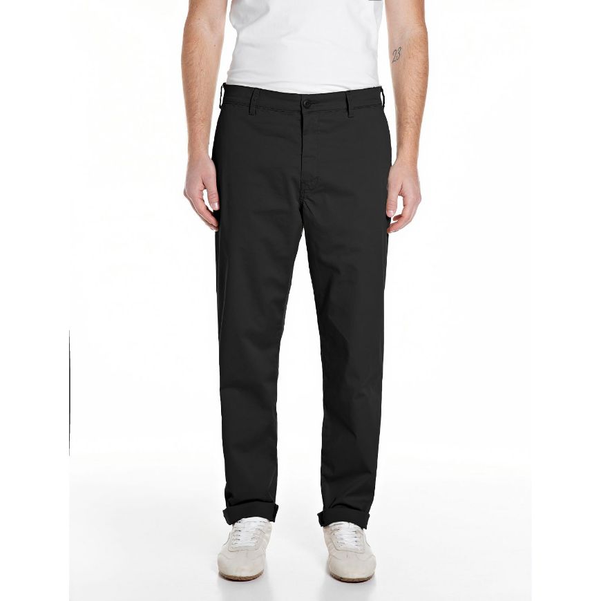 Picture of REPLAY MEN'S ADHANN REGULAR-FIT TROUSERS BLACK