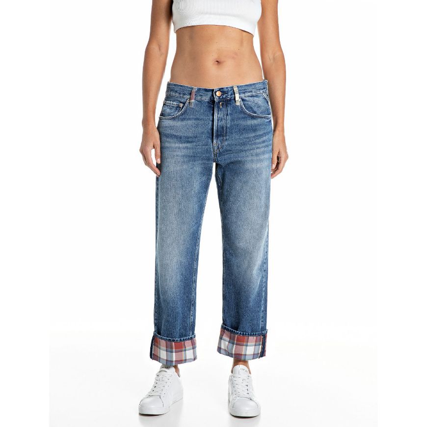 Снимка на REPLAY ДАМСКИ ДЕНИМ AUBRY AUBRY BOYFRIEND-FIT COTTON DENIM JEANS MEDIUM BLUE