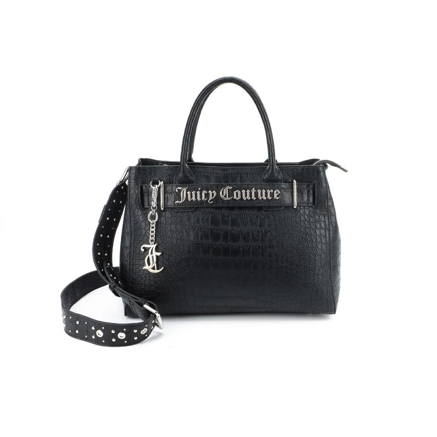 Picture of JUICY COUTURE WOMEN'S BAG JASMINE CROCO MEDIUM DOUBLE HANDLE BLACK