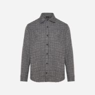 Picture of DIRTY LAUNDRY MEN'S MICRO CHECK SHIRT WITH RAW EDGES VINTAGE GREY 4
