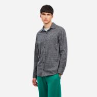 Picture of DIRTY LAUNDRY MEN'S MICRO CHECK SHIRT WITH RAW EDGES VINTAGE GREY 1