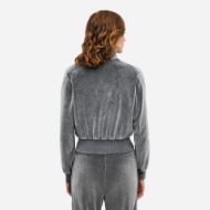 Снимка на DIRTY LAUNDRY ДАМСКИ СУИТШЪРТ FUNNEL NECK VELVET FULL ZIP VINTAGE GREY 2