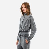 Снимка на DIRTY LAUNDRY ДАМСКИ СУИТШЪРТ FUNNEL NECK VELVET FULL ZIP VINTAGE GREY 3