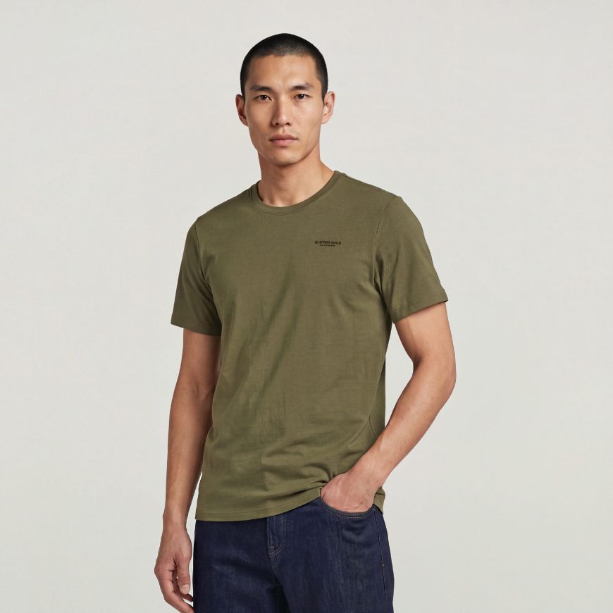 Picture of G-STAR MEN'S SLIM BASE T-SHIRT DARK KHAKI
