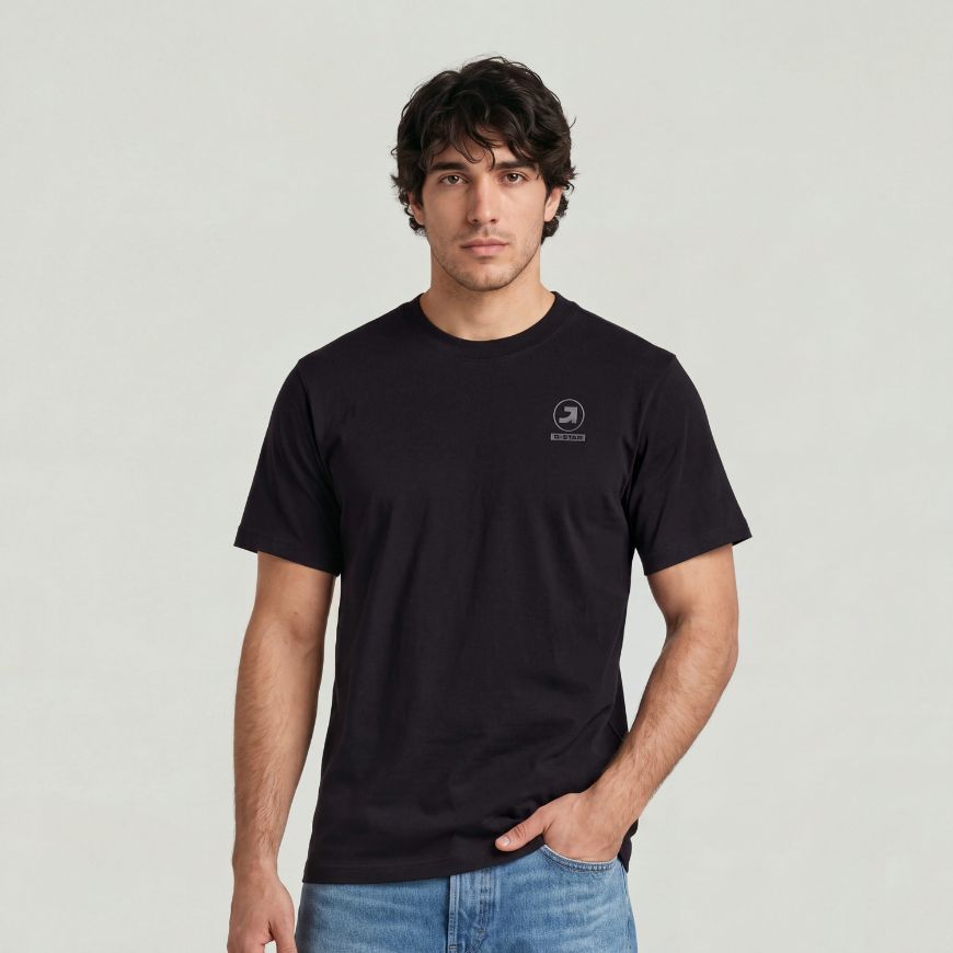 Picture of G-STAR MEN'S LOGO T-SHIRT DK BLACK
