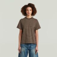 Picture of G-STAR WOMEN'S UNIT STRIPE T-SHIRT COFFEE BEAN/TWILIGHT MAUVE STRIPE 1