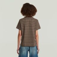 Picture of G-STAR WOMEN'S UNIT STRIPE T-SHIRT COFFEE BEAN/TWILIGHT MAUVE STRIPE 2