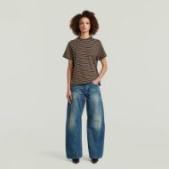 Picture of G-STAR WOMEN'S UNIT STRIPE T-SHIRT COFFEE BEAN/TWILIGHT MAUVE STRIPE 4