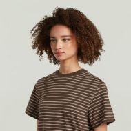 Picture of G-STAR WOMEN'S UNIT STRIPE T-SHIRT COFFEE BEAN/TWILIGHT MAUVE STRIPE 3