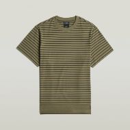 Picture of G-STAR WOMEN'S UNIT STRIPE T-SHIRT DARK KHAKI/ASFALT STRIPE 6