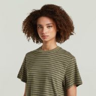 Picture of G-STAR WOMEN'S UNIT STRIPE T-SHIRT DARK KHAKI/ASFALT STRIPE 3
