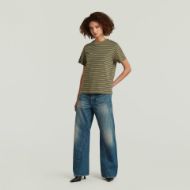 Picture of G-STAR WOMEN'S UNIT STRIPE T-SHIRT DARK KHAKI/ASFALT STRIPE 5