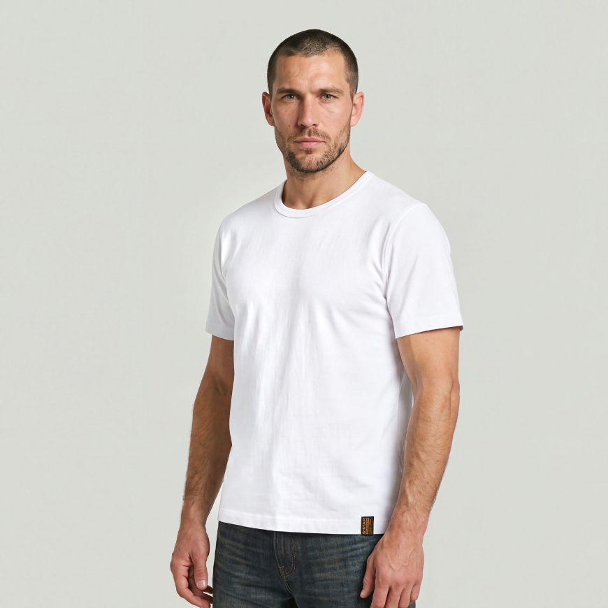 Picture of G-STAR MEN'S BASE SHRUNKEN SLIM T-SHIRT WHITE