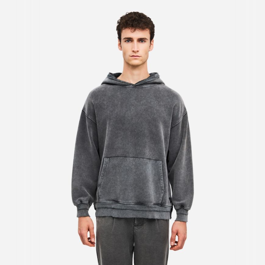 Снимка на DIRTY LAUNDRY МЪЖКИ СУИТШЪРТ RELAXED HOODIE WITH RIB DETAILS VINTAGE GREY