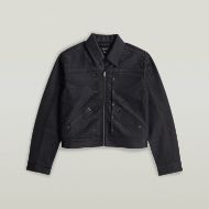 Picture of G-STAR WOMEN'S STUD SHRUNKEN BOXY JACKET 3D RAW DENIM PROCESSED 1