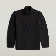 Picture of G-STAR MEN'S MOTO TWO TONE WOOL RELAXED RIBBED KNIT DK LEGION BLUE/BLACK OLIVE 1