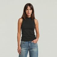Picture of G-STAR WOMEN'S FLOWY SLIM MOCK TOP DK BLACK 1