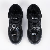 Picture of KARL LAGERFELD WOMEN'S KREEPER LO EMBROIDERED POMPOM LOW SNEAKERS BLACK 3