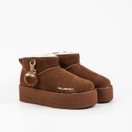 Picture of KARL LAGERFELD WOMEN'S THERMO CHARMS LOW BOOTS MID BROWN 2