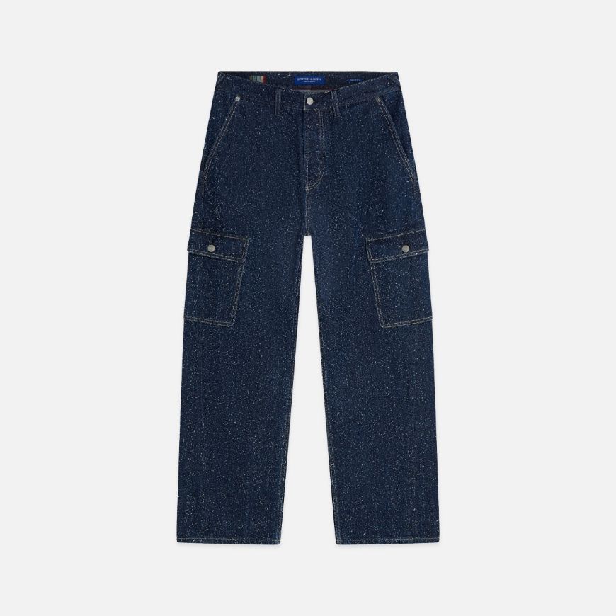 Picture of SCOTCH&SODA MEN'S THE PITCH LOOSE CARGO JEANS - DEEP WEAVE