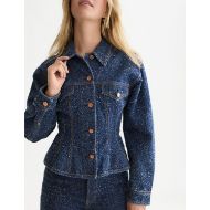 Picture of SCOTCH&SODA WOMEN'S WAISTED DENIM JACKET - DEEP WEAVE 6