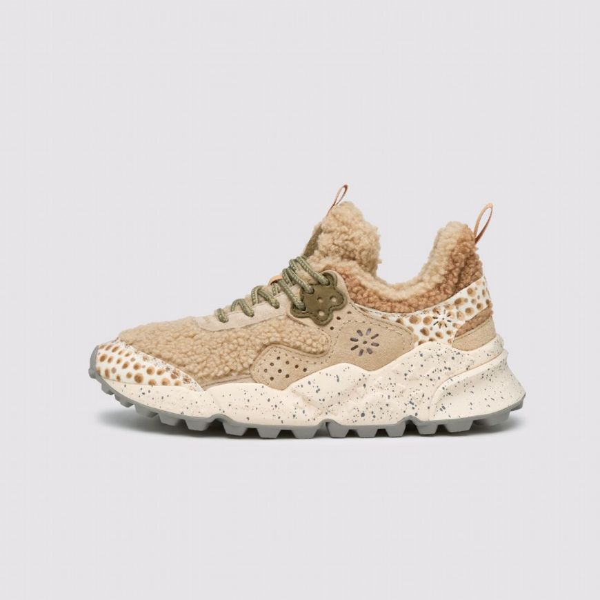 Снимка на FLOWER MOUNTAIN ДАМСКИ СПОРТНИ ОБУВКИ KOTETSU WOMAN SUEDE AND TEDDY FABRIC SNEAKERS - BEIGE-COGNAC