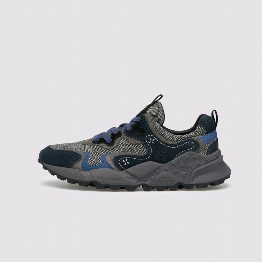 Снимка на FLOWER MOUNTAIN МЪЖКИ СПОРТНИ ОБУВКИ RULIS MAN SUEDE AND CHECKED FABRIC SNEAKERS - NAVY-DARK GREY