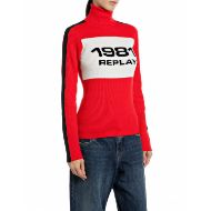 Снимка на REPLAY ДАМСКИ ПУЛОВЕР 1981 REPLAY TURTLE-NECK SLIM WOOL BLEND SWEATER IMPERIAL RED GARDENIA 1