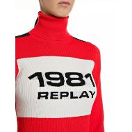 Снимка на REPLAY ДАМСКИ ПУЛОВЕР 1981 REPLAY TURTLE-NECK SLIM WOOL BLEND SWEATER IMPERIAL RED GARDENIA 3