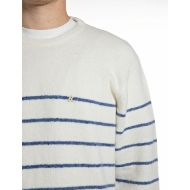 Снимка на REPLAY МЪЖКИ ПУЛОВЕР CREW-NECK WOOL ALPACA BLEND SWEATER WHITE&PALE BLUE MELANGE 3