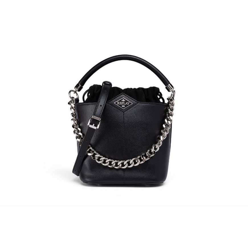 Снимка на REPLAY ДАМСКА ЧАНТА PLAIN CROSSBODY BAG WITH VELVETY BUCKET BAG BLACK
