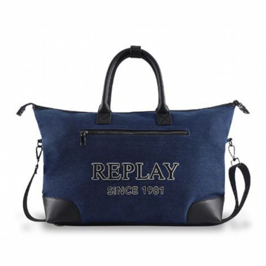 Снимка на REPLAY МЪЖКА ЧАНТА DENIM MEDIUM WEEKENDER OVERDYED INDIGO