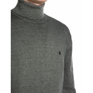 Picture of REPLAY MEN'S TURTLE-NECK WOOL BLEND FAST DYED SWEATER MESH STONE 3