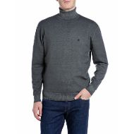 Picture of REPLAY MEN'S TURTLE-NECK WOOL BLEND FAST DYED SWEATER MESH STONE 1