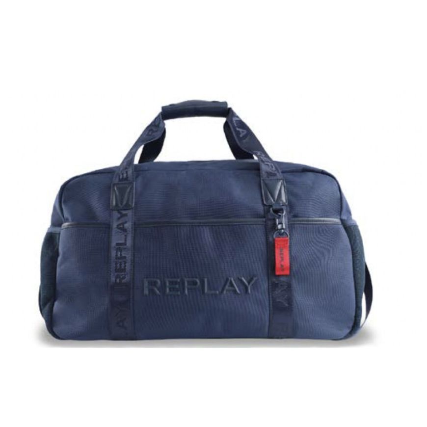 Picture of REPLAY МЪЖКА ЧАНТА NYLON AND PU 1 POCKET WEEKENDER OVERDYED INDIGO