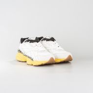Picture of CNC COSTUME NATIONAL MEN'S QS.89 MIXED LEATHER AND FABRIC SNEAKERS WHITE/BLACK 2