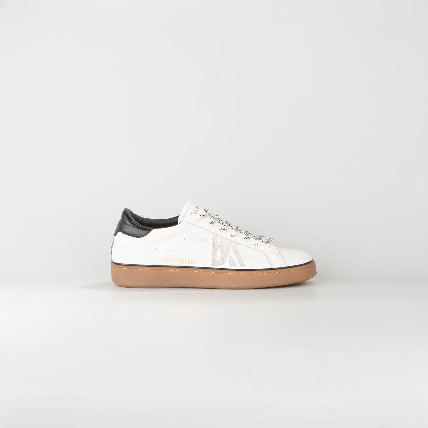 Снимка на BIKKEMBERGS МЪЖКИ СПОРТНИ ОБУВКИ RECOBA LEATHER AND SUEDE USED EFFECT SNEAKERS WHITE/BLACK