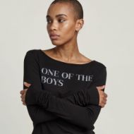 Picture of G-STAR WOMEN'S RELAXED GRAPHIC OPEN NECK WMN TOP DK BLACK 3