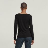 Picture of G-STAR WOMEN'S RELAXED GRAPHIC OPEN NECK WMN TOP DK BLACK 2