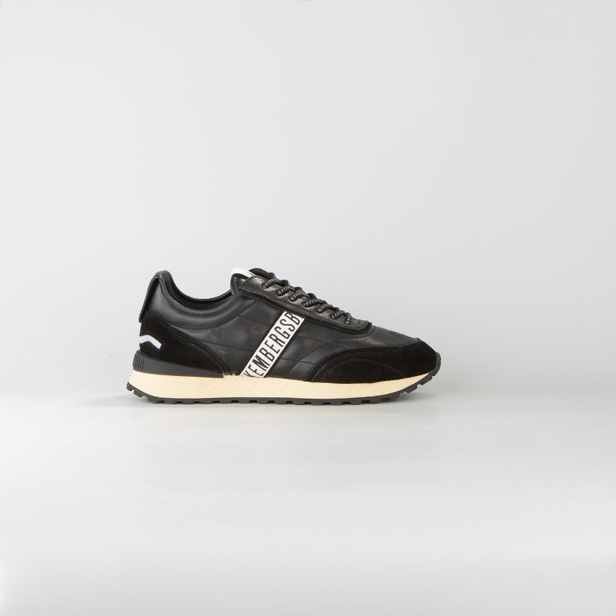 Снимка на BIKKEMBERGS МЪЖКИ СПОРТНИ ОБУВКИ IGNITE MIXED LEATHER USED EFFECT SNEAKERS BLACK