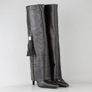 Снимка на JOHN RICHMOND ДАМСКИ БОТУШИ CORE LEATHER HIGH BOOTS WITH ZIPPER BLACK 2