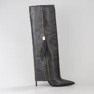 Снимка на JOHN RICHMOND ДАМСКИ БОТУШИ CORE LEATHER HIGH BOOTS WITH ZIPPER BLACK 1