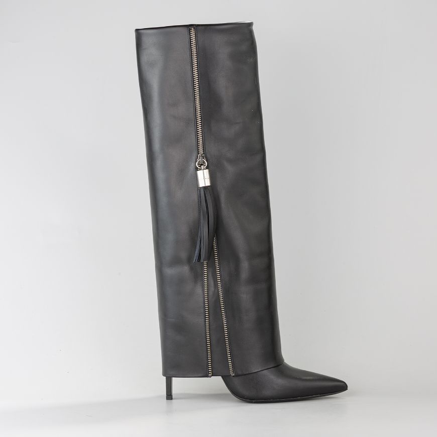 Снимка на JOHN RICHMOND ДАМСКИ БОТУШИ CORE LEATHER HIGH BOOTS WITH ZIPPER BLACK