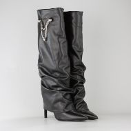 Снимка на JOHN RICHMOND ДАМСКИ БОТУШИ CORE LEATHER HIGH BOOTS WITH CHAIN BLACK 2