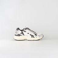 Picture of CNC COSTUME NATIONAL MEN'S QS.89 MIXED LEATHER AND FABRIC SNEAKERS OFF WHITE/BLACK 1