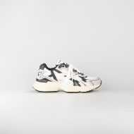 Picture of CNC COSTUME NATIONAL MEN'S QS.89 MIXED LEATHER AND FABRIC SNEAKERS OFF WHITE/BLACK 4