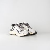 Picture of CNC COSTUME NATIONAL MEN'S QS.89 MIXED LEATHER AND FABRIC SNEAKERS OFF WHITE/BLACK 2